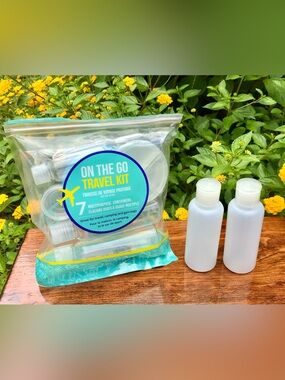 NEW On The Go Travel Kit Multipurpose Containers Bottle Camping Vacation Gym